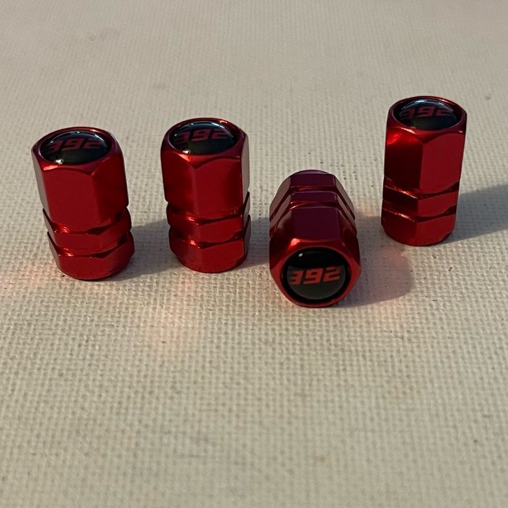 392 valve Stem caps in Red set of 4 NWT